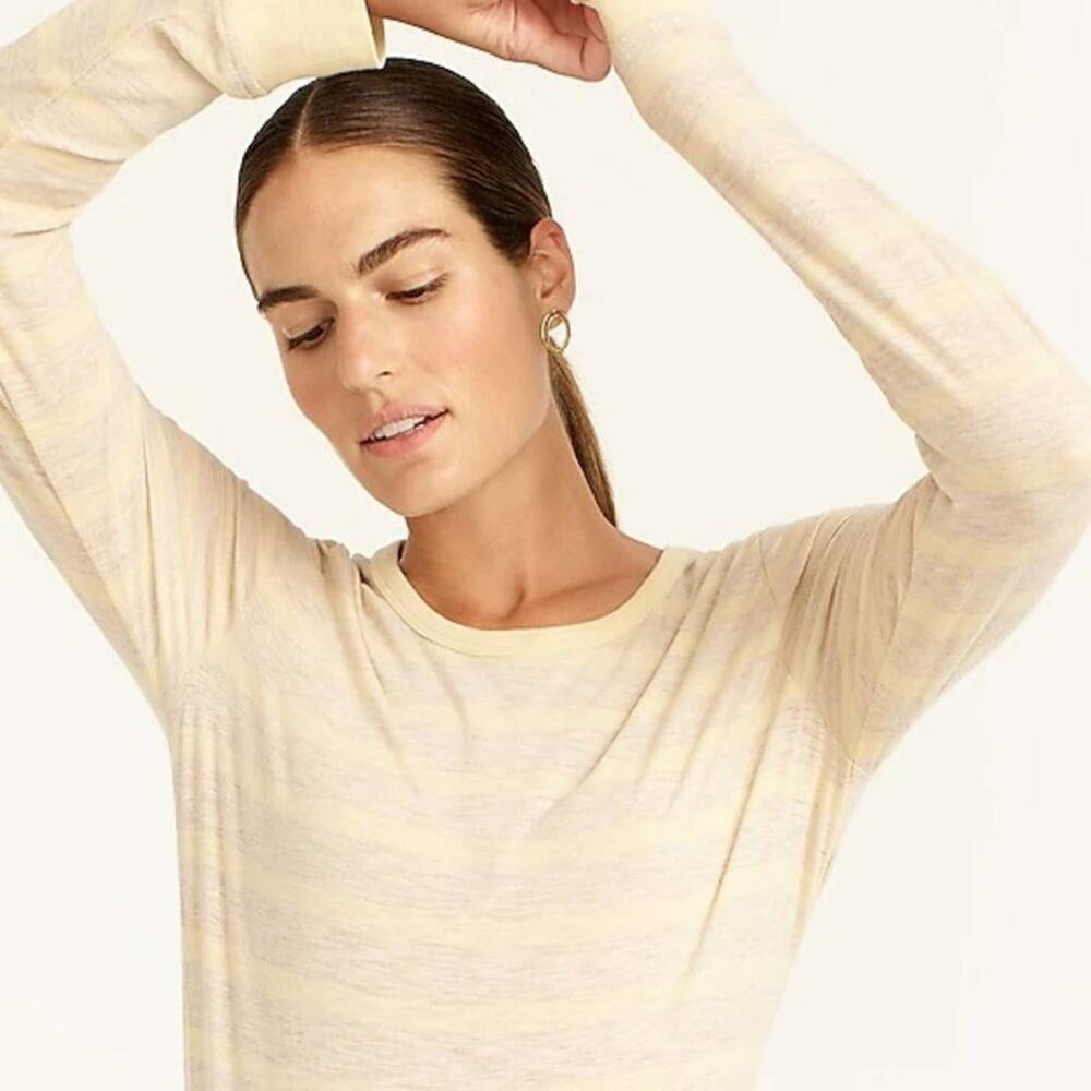 J. Crew - Vintage crewneck long-sleeve T-shirt - Wheat Soft Yellow - Size Medium